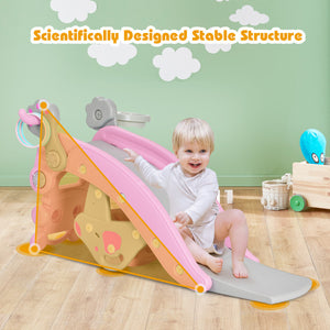 4-in-1 Rocking Horse, Slide, and Climbing Set for Kids with Detachable Features