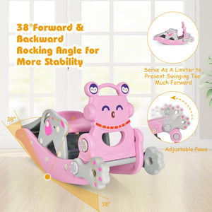 4-in-1 Rocking Horse, Slide, and Climbing Set for Kids with Detachable Features