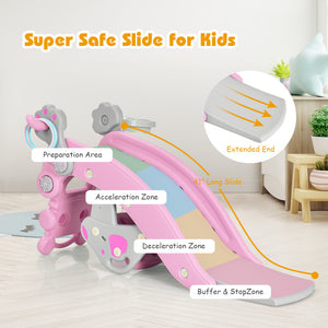 4-in-1 Rocking Horse, Slide, and Climbing Set for Kids with Detachable Features