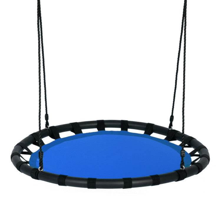 40" Kids Multi-Color Flying Saucer Tree Swing Set with Adjustable Height for Backyard Fun