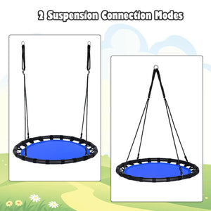 40" Kids Multi-Color Flying Saucer Tree Swing Set with Adjustable Height for Backyard Fun