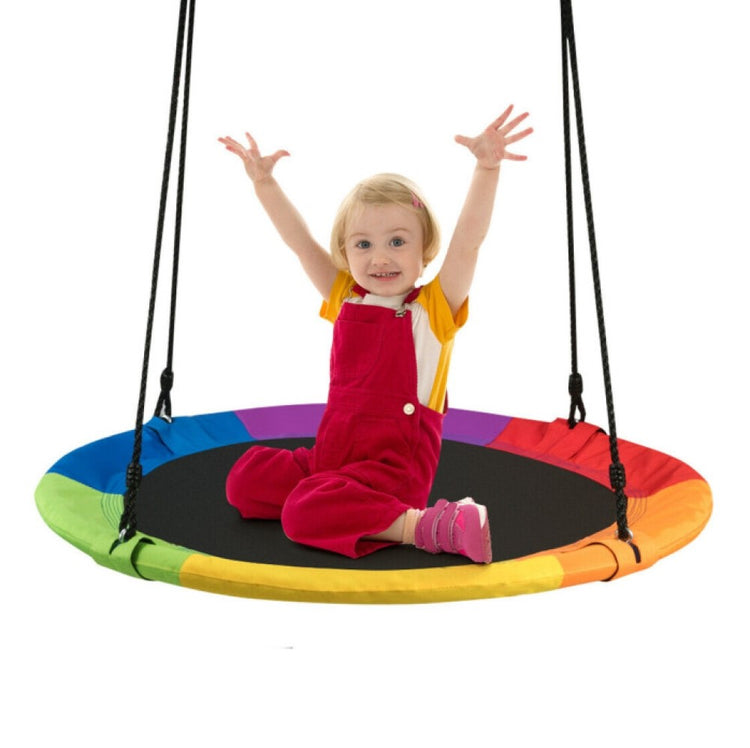 40in Kids Outdoor Flying Saucer Tree Swing - Adjustable, Durable Playset for Backyard Fun