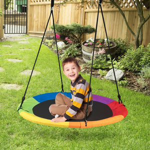 40in Kids Outdoor Flying Saucer Tree Swing - Adjustable, Durable Playset for Backyard Fun