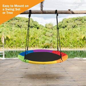 40in Kids Outdoor Flying Saucer Tree Swing - Adjustable, Durable Playset for Backyard Fun