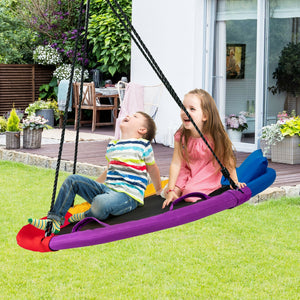 40in Saucer Tree Swing for Kids - Outdoor Round Platform with Pillow and Handle