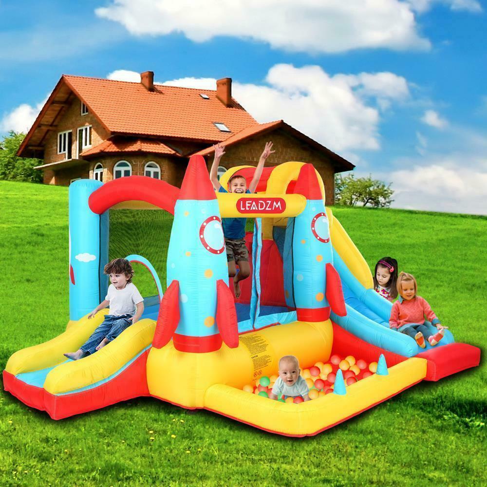 420D 840D Oxford cloth jump surface rocket with fan inflatable castle