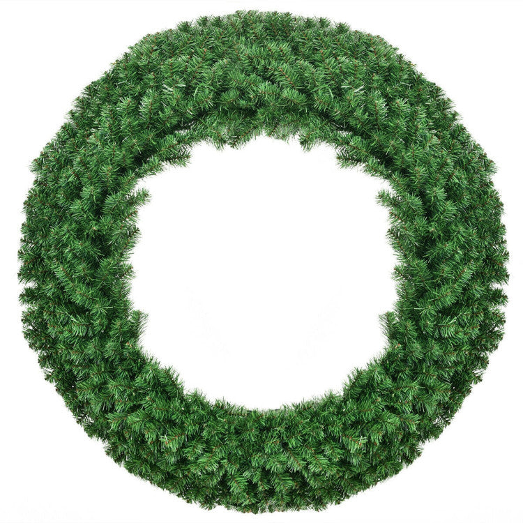 48-Inch Pre-Lit Cordless Artificial Christmas Wreath with LED Lights for Holiday Decor