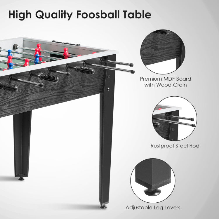 48" Competition-Size Wooden Foosball Table for Home Recreation and Family Fun