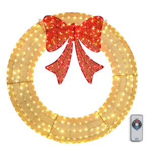 48" Pre-Lit Outdoor Christmas Wreath - LED Holiday Decor for Home & Garden with 315 Lights