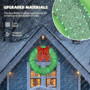 48" Pre-Lit Outdoor Christmas Wreath - LED Holiday Decor for Home & Garden with 315 Lights