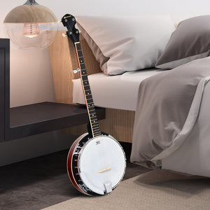 5-String Banjo with Geared Tuning & Protective Case - Perfect for All Skill Levels