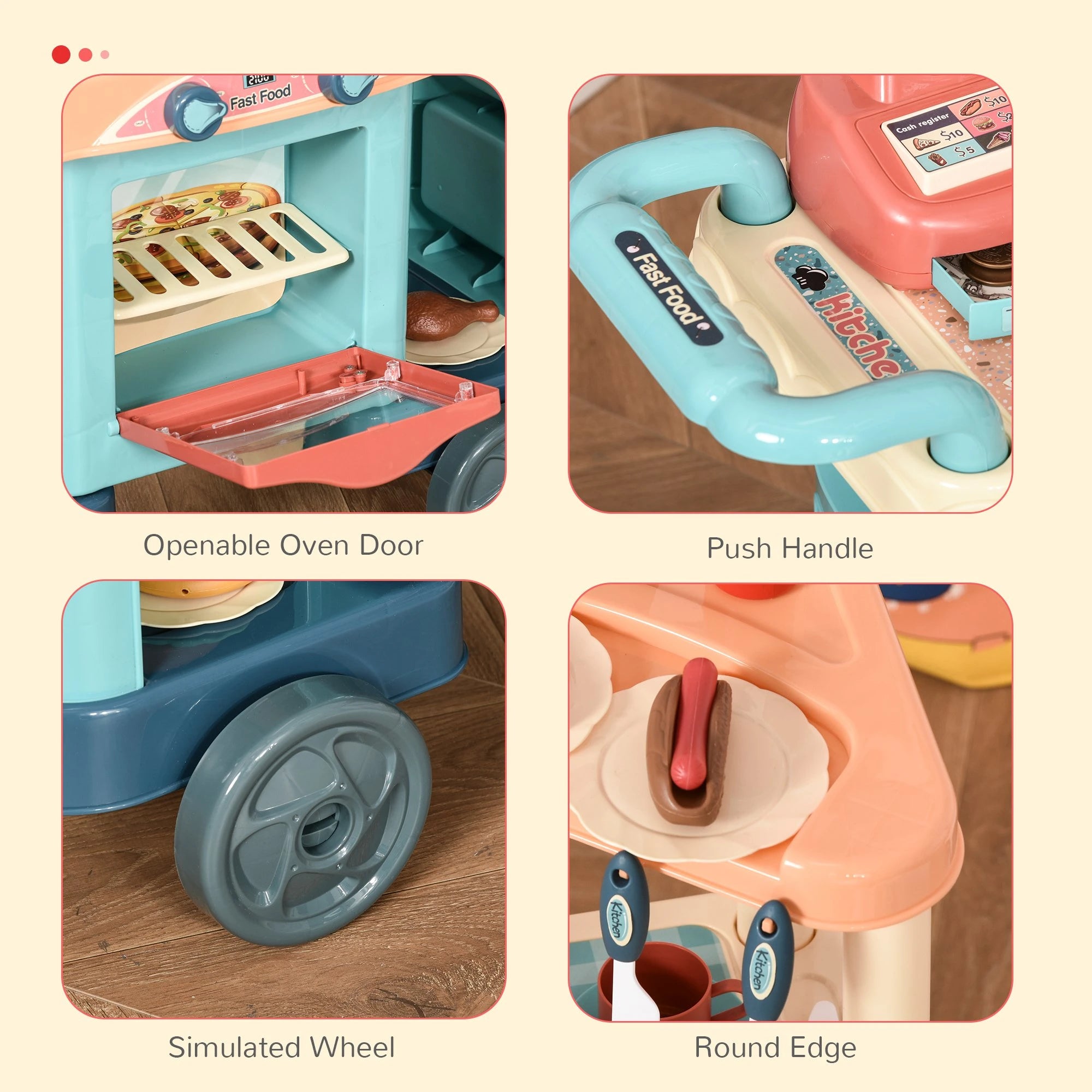 50-piece pretend food playset for children