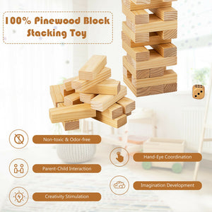 54-Piece Tumbling Timber Toy Set with Carrying Bag – Fun for Kids and Family