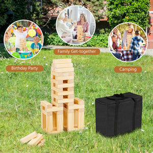 54-Piece Tumbling Timber Toy Set with Carrying Bag – Fun for Kids and Family