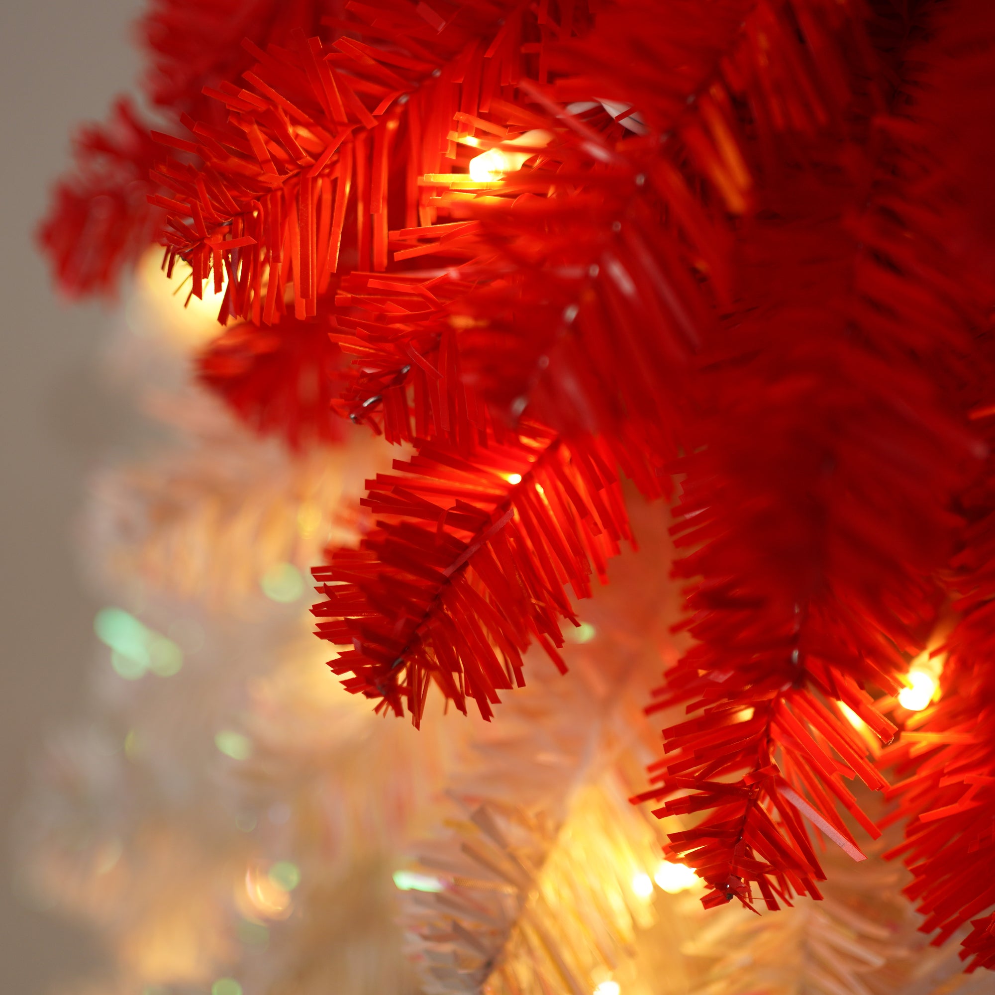 5FT Hinged Fir Artificial Christmas Tree, Bendable Santa Hat Style Xmas Decoration, 400 Branch Tips, 100 LED Lights