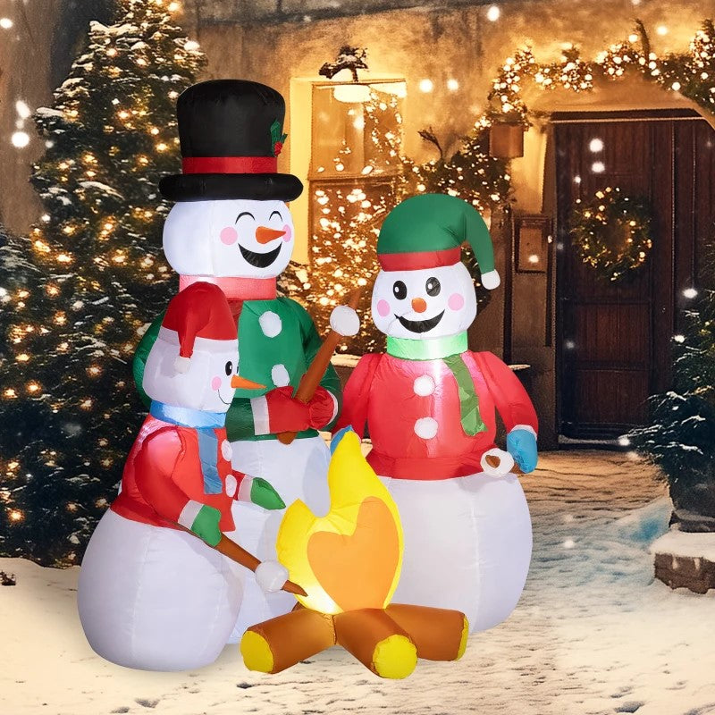 5 FT Inflatable Christmas Snowman Family with LED Lights for Indoor & Outdoor Decor