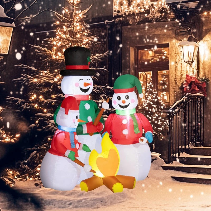 5 FT Inflatable Christmas Snowman Family with LED Lights for Indoor & Outdoor Decor