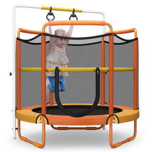 5-Foot 3-in-1 Kids Trampoline with Enclosure Net and Spring Pad - Safe Fun Play