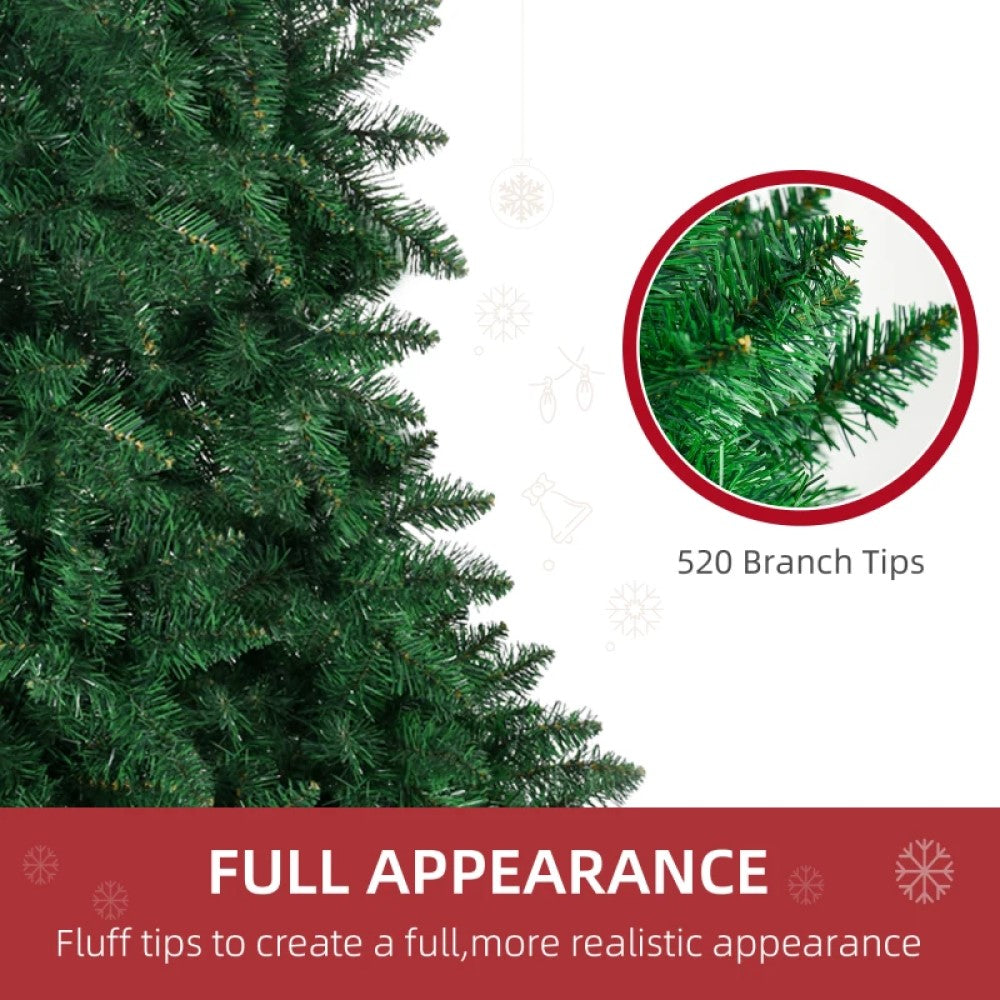 5' and 7' Artificial Half Christmas Trees with Auto Open, Steel Base, Indoor Holiday Decor