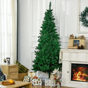 5' and 7' Artificial Half Christmas Trees with Auto Open, Steel Base, Indoor Holiday Decor