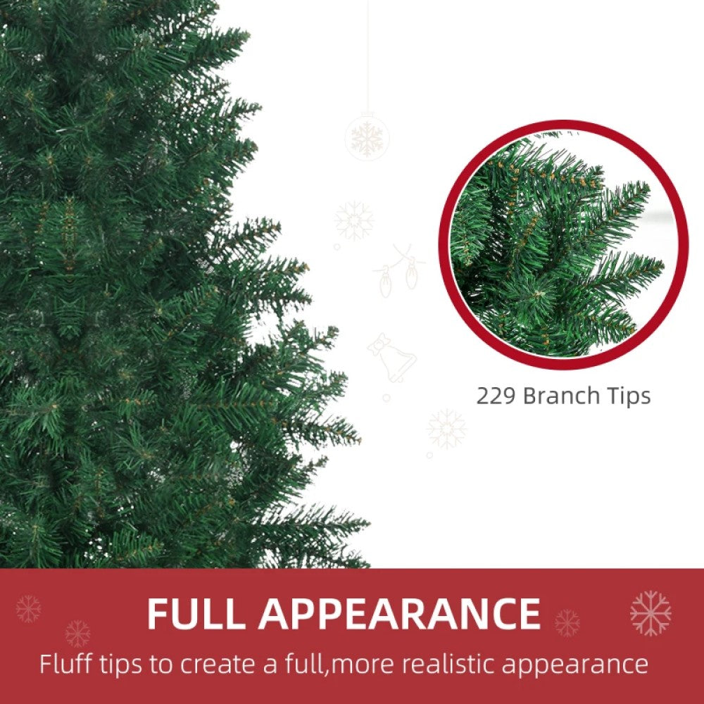 5' and 7' Artificial Half Christmas Trees with Auto Open, Steel Base, Indoor Holiday Decor