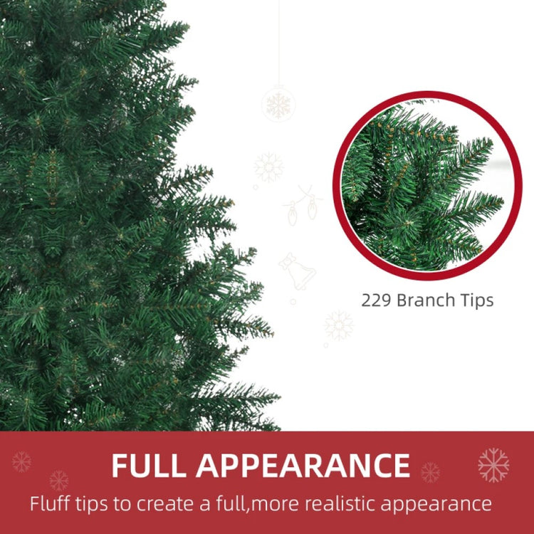 5' and 7' Artificial Half Christmas Trees with Auto Open, Steel Base, Indoor Holiday Decor