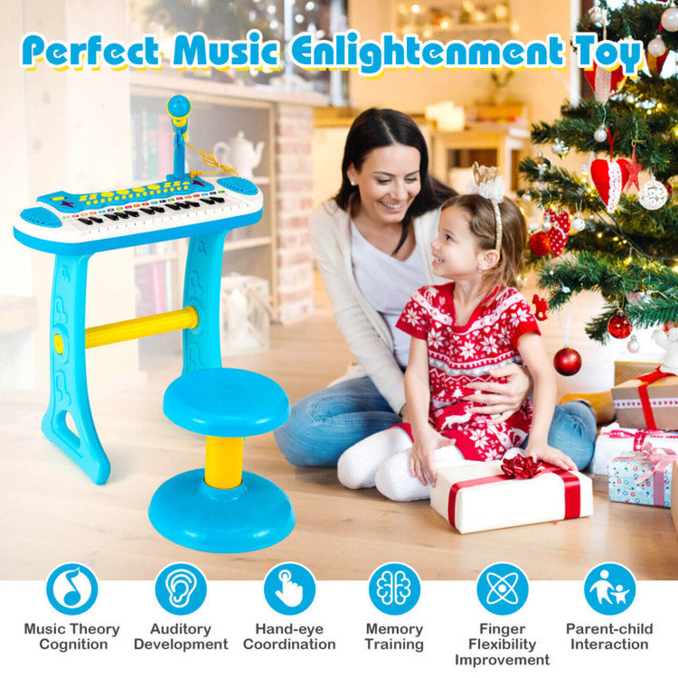 31-Key Kids Piano Keyboard Toy with Microphone and Multiple Sounds for Age 3+