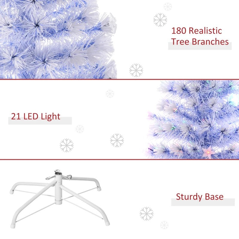 5ft Pre-Lit Douglas Fir Christmas Tree with Multi-Color LEDs & Fiber Optics