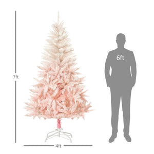 5ft and 7ft Unlit Pink Spruce Artificial Christmas Tree with Realistic Branches, 450 and 1000 Tips