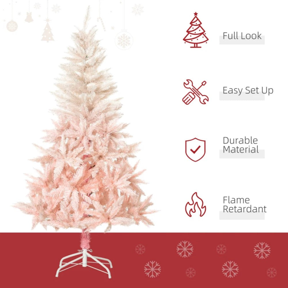 5ft and 7ft Unlit Pink Spruce Artificial Christmas Tree with Realistic Branches, 450 and 1000 Tips