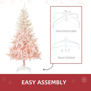 5ft and 7ft Unlit Pink Spruce Artificial Christmas Tree with Realistic Branches, 450 and 1000 Tips