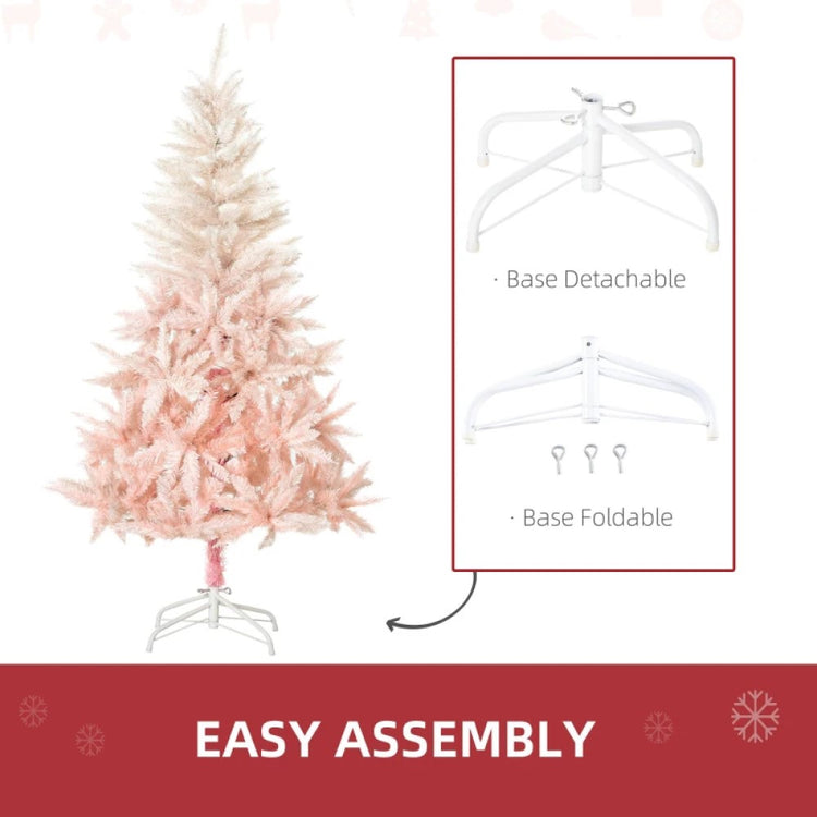 5ft and 7ft Unlit Pink Spruce Artificial Christmas Tree with Realistic Branches, 450 and 1000 Tips