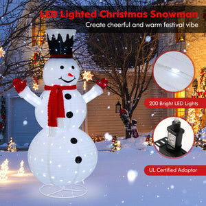 6-Foot Lighted Snowman with Top Hat and Red Scarf – Outdoor Christmas Decoration