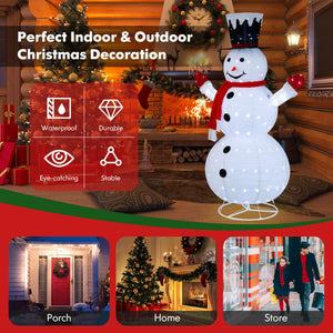 6-Foot Lighted Snowman with Top Hat and Red Scarf – Outdoor Christmas Decoration