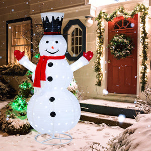 6-Foot Lighted Snowman with Top Hat and Red Scarf – Outdoor Christmas Decoration