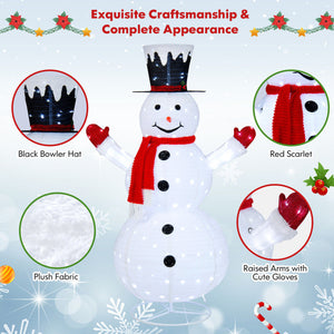 6-Foot Lighted Snowman with Top Hat and Red Scarf – Outdoor Christmas Decoration