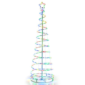 6-Foot Lighted Spiral Christmas Tree with Star Topper – Outdoor LED Holiday Decoration