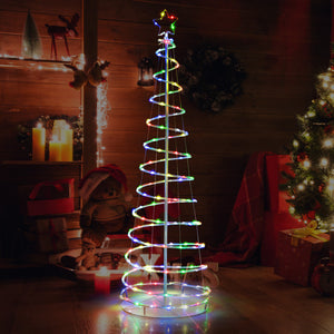 6-Foot Lighted Spiral Christmas Tree with Star Topper – Outdoor LED Holiday Decoration