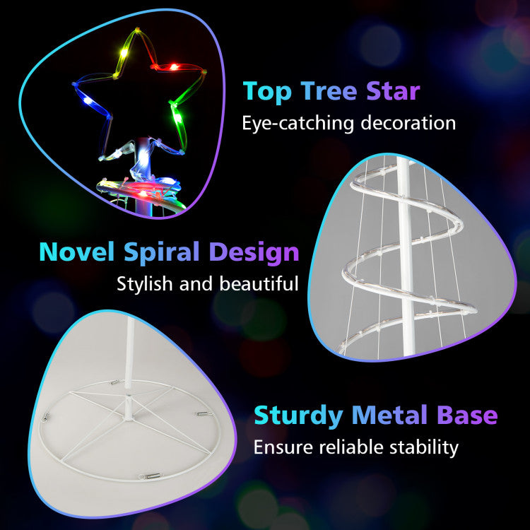 6-Foot Lighted Spiral Christmas Tree with Star Topper – Outdoor LED Holiday Decoration