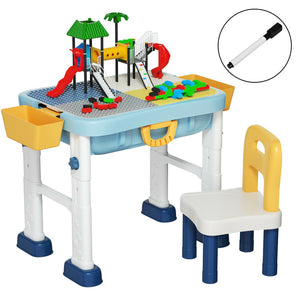 6-in-1 Kids Activity Table Set with Chairs – Multi-Functional Play and Study Desk