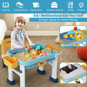 6-in-1 Kids Activity Table Set with Chairs – Multi-Functional Play and Study Desk