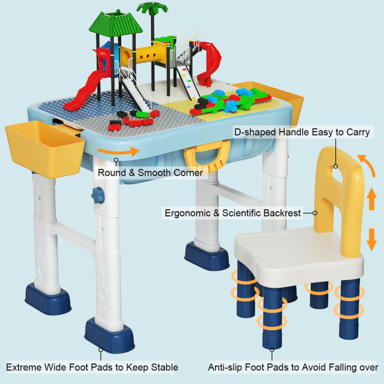 6-in-1 Kids Activity Table Set with Chairs – Multi-Functional Play and Study Desk