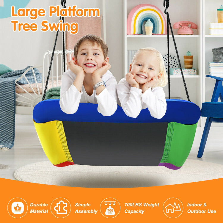 60-Inch Heavy-Duty Platform Tree Swing, 700 lbs Capacity for Kids & Adults - Outdoor Fun