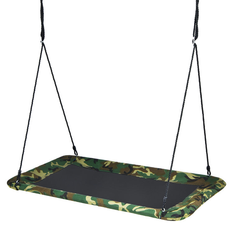 60-Inch Outdoor Platform Tree Swing with 2 Hanging Straps for Backyard Fun