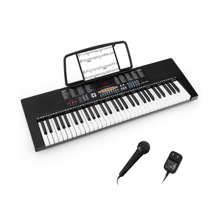 61-Key Electronic Keyboard Piano with LED Display, 3 Teaching Modes & Dual Keyboard Function