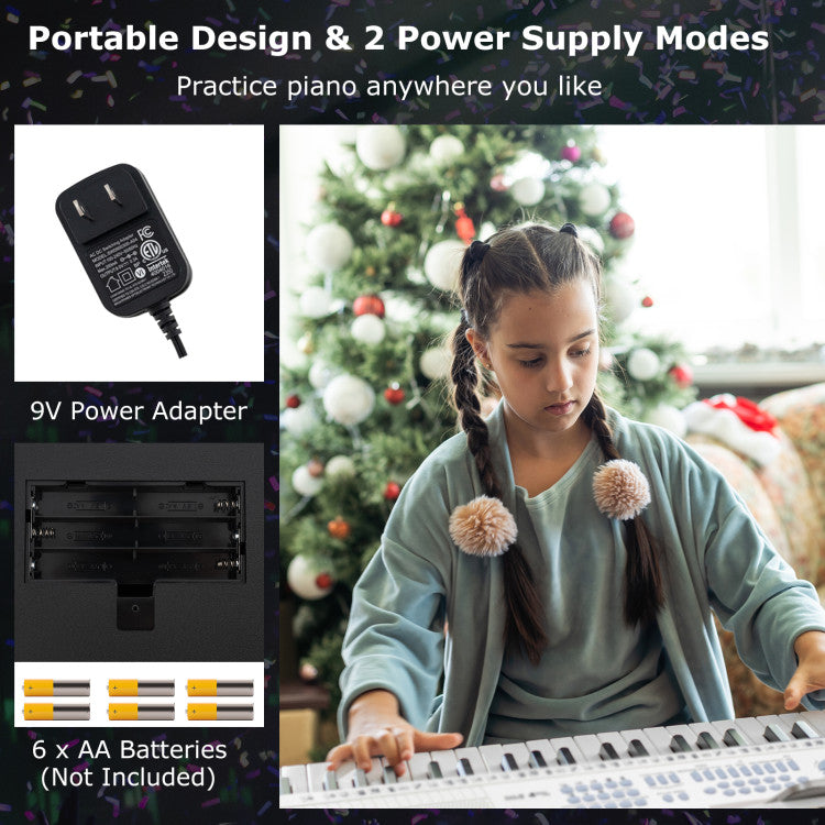 61-Key Electric Piano Keyboard for Beginners - Ideal for Practice & Learning