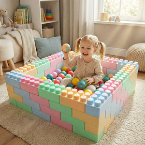 64-piece building blocks set for toddlers with colorful educational construction pieces