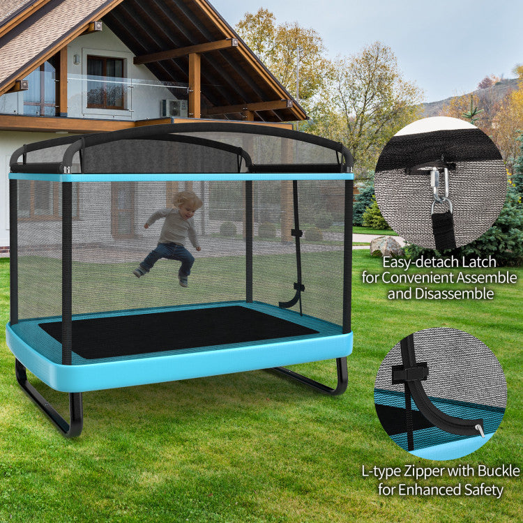 6 ft Kids Trampoline with Swing & Safety Fence - Fun and Secure Outdoor Play