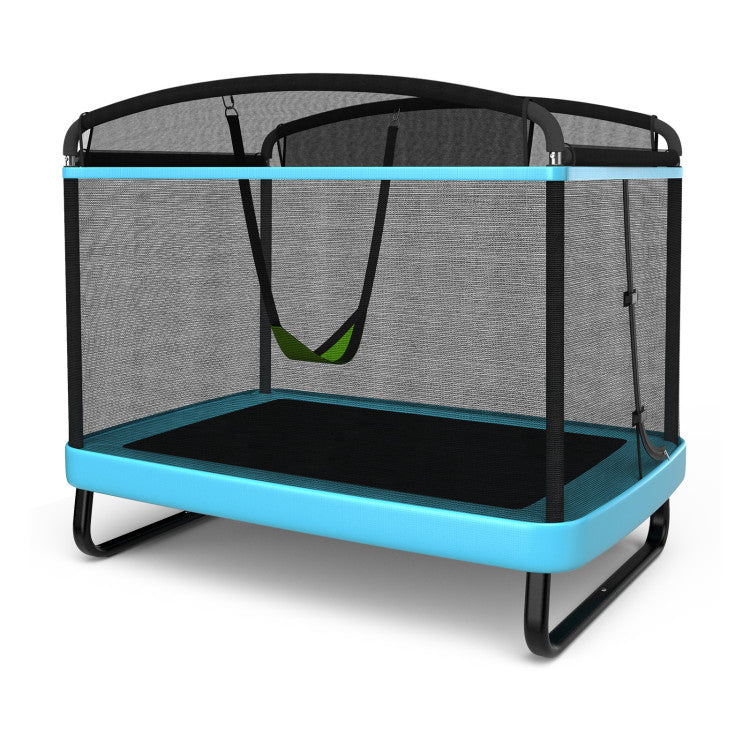 6 ft Kids Trampoline with Swing & Safety Fence - Fun and Secure Outdoor Play