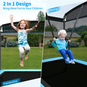 6 ft Kids Trampoline with Swing & Safety Fence - Fun and Secure Outdoor Play